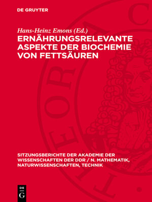 cover image of Ernährungsrelevante Aspekte der Biochemie von Fettsäuren